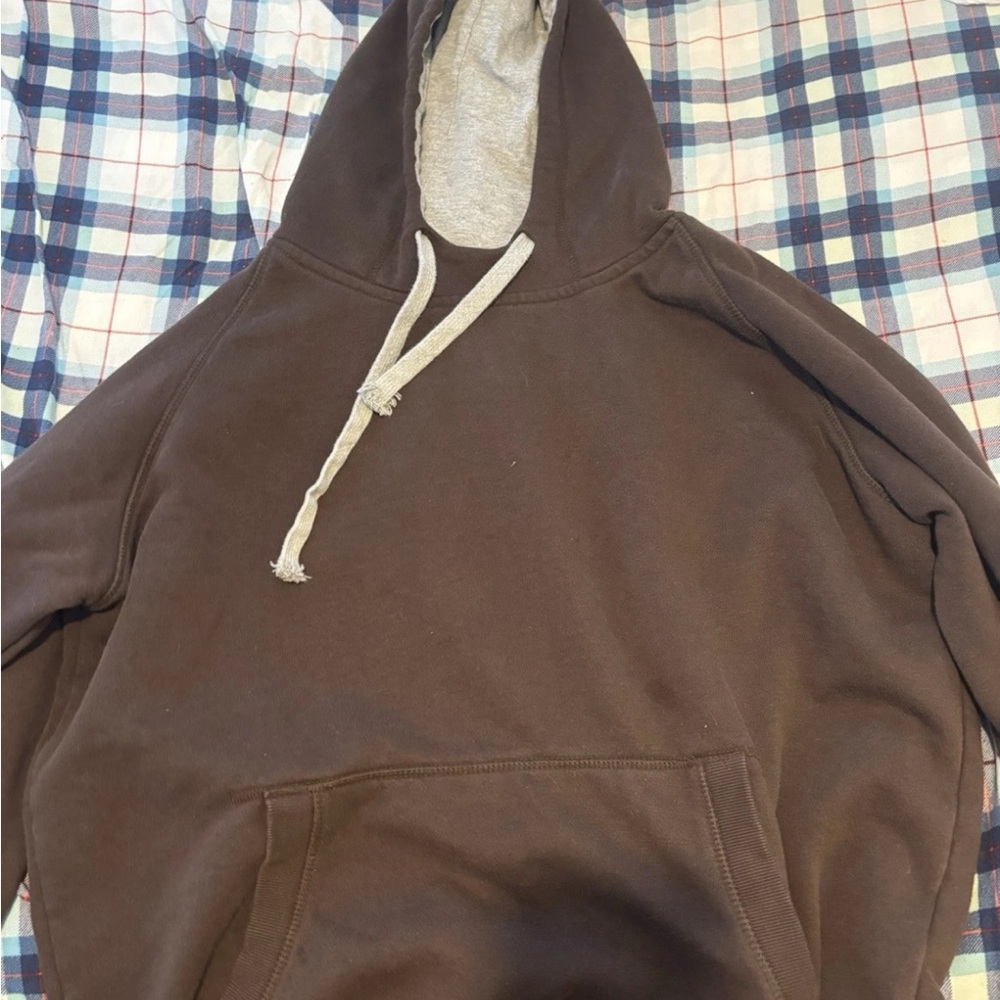 Antigua Brown Hoodie with Gray Accents